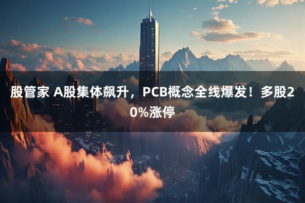 股管家 A股集体飙升，PCB概念全线爆发！多股20%涨停