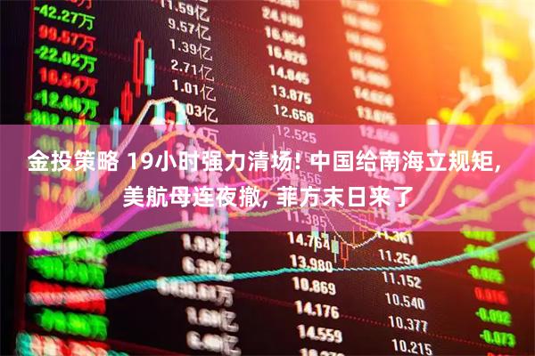 金投策略 19小时强力清场! 中国给南海立规矩, 美航母连夜撤, 菲方末日来了
